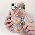thumbnail image 3 of Designed for iPhone Case,Oil Painting Flower Floral Water Ripple Pattern Camera Lens Protection Shockproof Protective Cover Phone Case (White,iPhone 12), 3 of 5