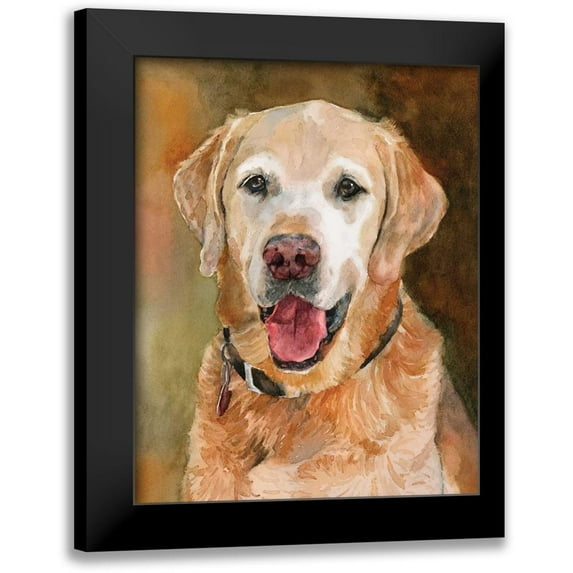 Fagan, Edie 12x14 Black Modern Framed Museum Art Print Titled - Rex Golden Retriever