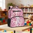 thumbnail image 2 of Jeiento Axolotl 13.5" Polyester Toddler School Bag, Preschool Backpack with Large Compartment & Mesh Side Pockets, Pink Cherry Blossom Adjustable Bookbag for Boys Girls Daycare Travel, 2 of 7