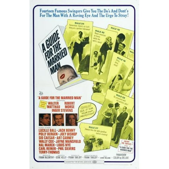 Guide For The Married Man Movie Poster Reprint Art decor 27inx40in 27x40 Square Adults Western Graphic