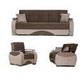 thumbnail image 3 of Besan Dark Beige Fabric w-Wood Arm Chair, 3 of 6