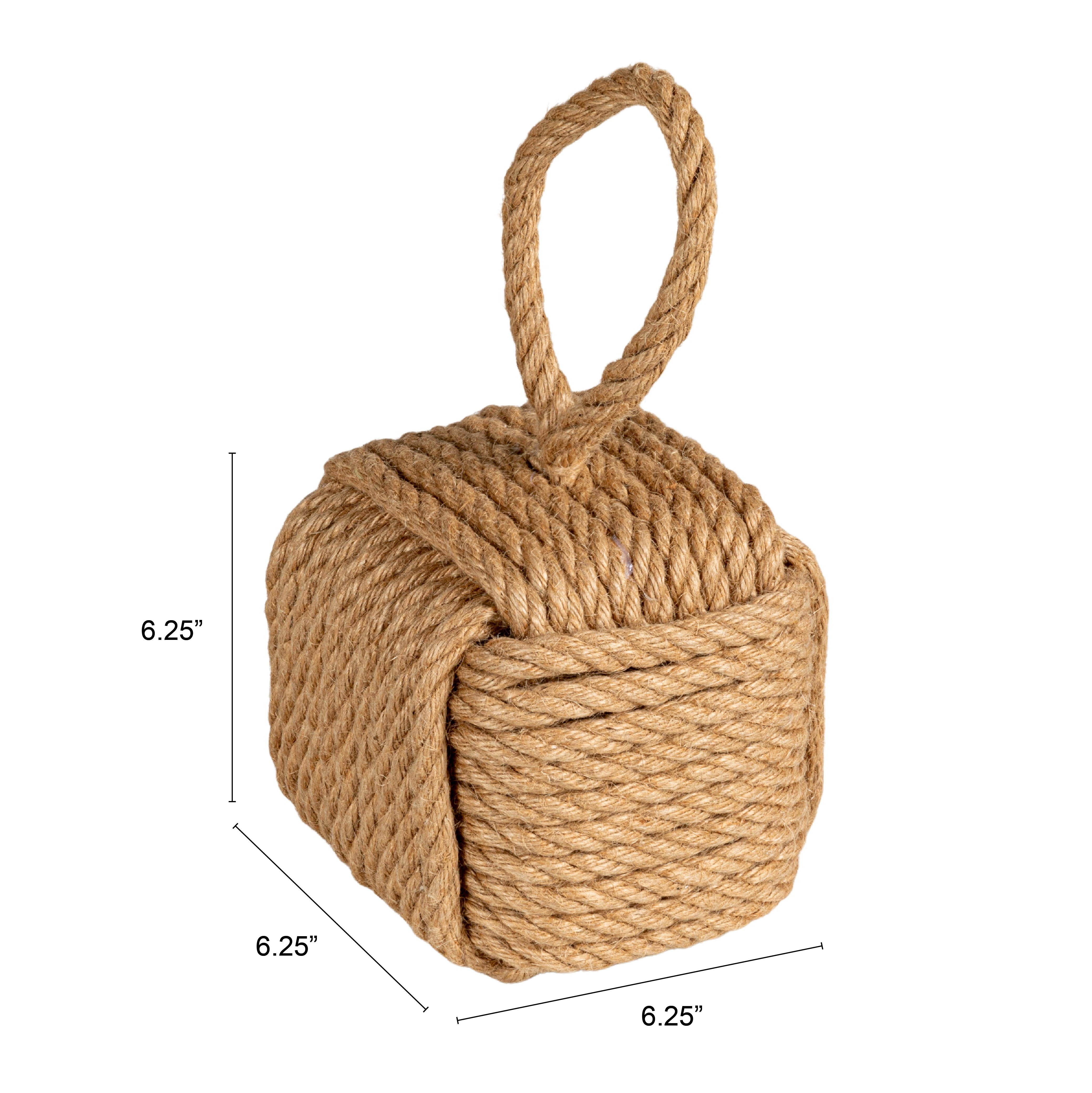 Creative Co-Op Jute Rope Knot Door Stop, Neutral