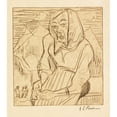 thumbnail image 3 of Ernst Ludwig Kirchner 12x14 Black Modern Framed Museum Art Print Titled - Sitting Farmer (1922), 3 of 5