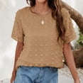 thumbnail image 3 of Uhndy Women's Casual Chiffon Shirt Crew Neck Pullover T-Shirt, Women's Short Sleeve Pullover, 3 of 4