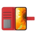 thumbnail image 3 of For Samsung Galaxy A26 5G 6.7" Sunflower  Embossed Strong Magnetic Attachment/Closure, Card Slots/Pocket, PU Leather Flip Wallet Case With Hanging Rope,Red,For Galaxy A26 5G, 3 of 8