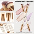 thumbnail image 4 of Set de brochas de maquillaje HEYMKGO, 4 unidades, color albaricoque con doble punta, 4 of 7