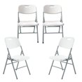 thumbnail image 1 of Set 4 Sillas Plegables Reforzadas 120kg Acero Polietileno Comedor Hogar Eventos Color Blanca., 1 of 5