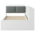 thumbnail image 6 of Twin Size Platform Trundle Bed, Corner Bed Frame with Bookcase and Trundle Bed, Daybed Storage Bed Bookcase Bed Frame for Living Room Bedroom Guest Room, White, 6 of 8