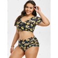 thumbnail image 3 of Más el tamaño de la impresión floral del traje de baño de dos piezas Rosegal Camisetas sin mangas de talla grande, 3 of 5