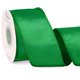 thumbnail image 1 of Cinta Ribbli verde esmeralda satinada con alambre, 6,35 cm, Navidad, 20 m, 1 of 4