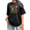 1-Black, variant on UNISHE Women's Vintage Washed Honeysuckle Graphic Tee - Trendy Floral Bee Print Shirt