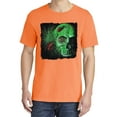 thumbnail image 2 of Wild Bobby,Creepy Bug Insect Skeleton Skull Face, Streetwear, Garment-Dyed Washed Look Short Sleeve T-Shirt, Neon Orange, Small, 2 of 3