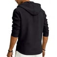 thumbnail image 6 of Maean Mens Cotton Linen Shirts with Hoodie Long Sleeve Button Neck Shirt Fashion Casual Vacation Tops, 6 of 6