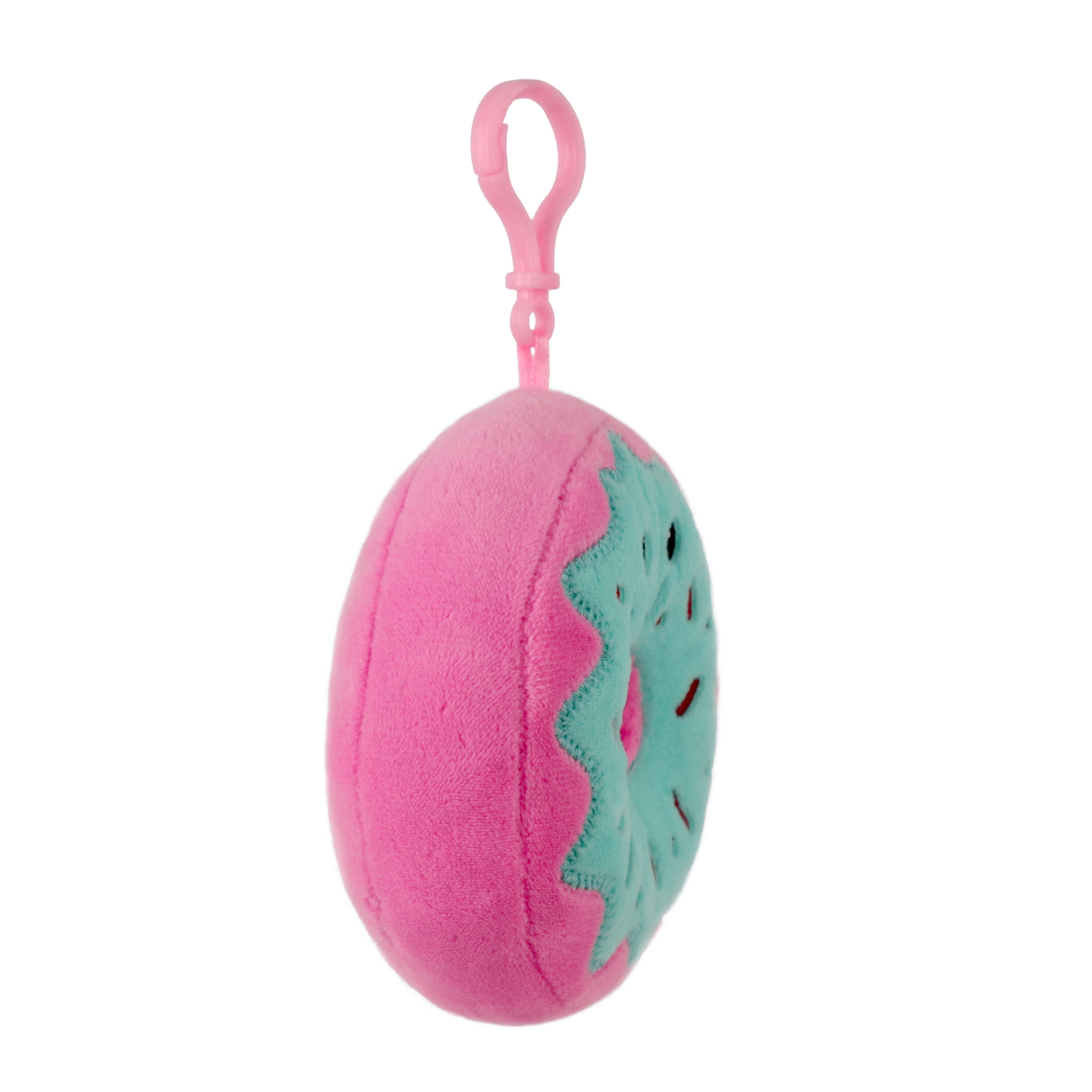 Pen + Gear Backpack Clip Plush Stuffed Pink Round Donut
