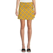Madden NYC Women’s Side Lace-Up Plaid Skirt