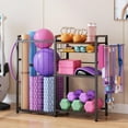 thumbnail image 2 of Weight Rack for Home Gym - Exercise Equipment Storage Organizer for Yoga Mat Dumbbells Kettlebells Foam Roller Yoga Strap & Resistance Bands, Ideal Yoga Mat Holder & Workout Equipment Organizer, 2 of 9