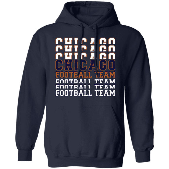 Chicago Football Team Stacked Hoodie