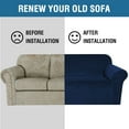 thumbnail image 4 of H.VERSAILTEX 1-Piece Luxury Velvet Sofa Stretch Slipcover, Navy, 4 of 7