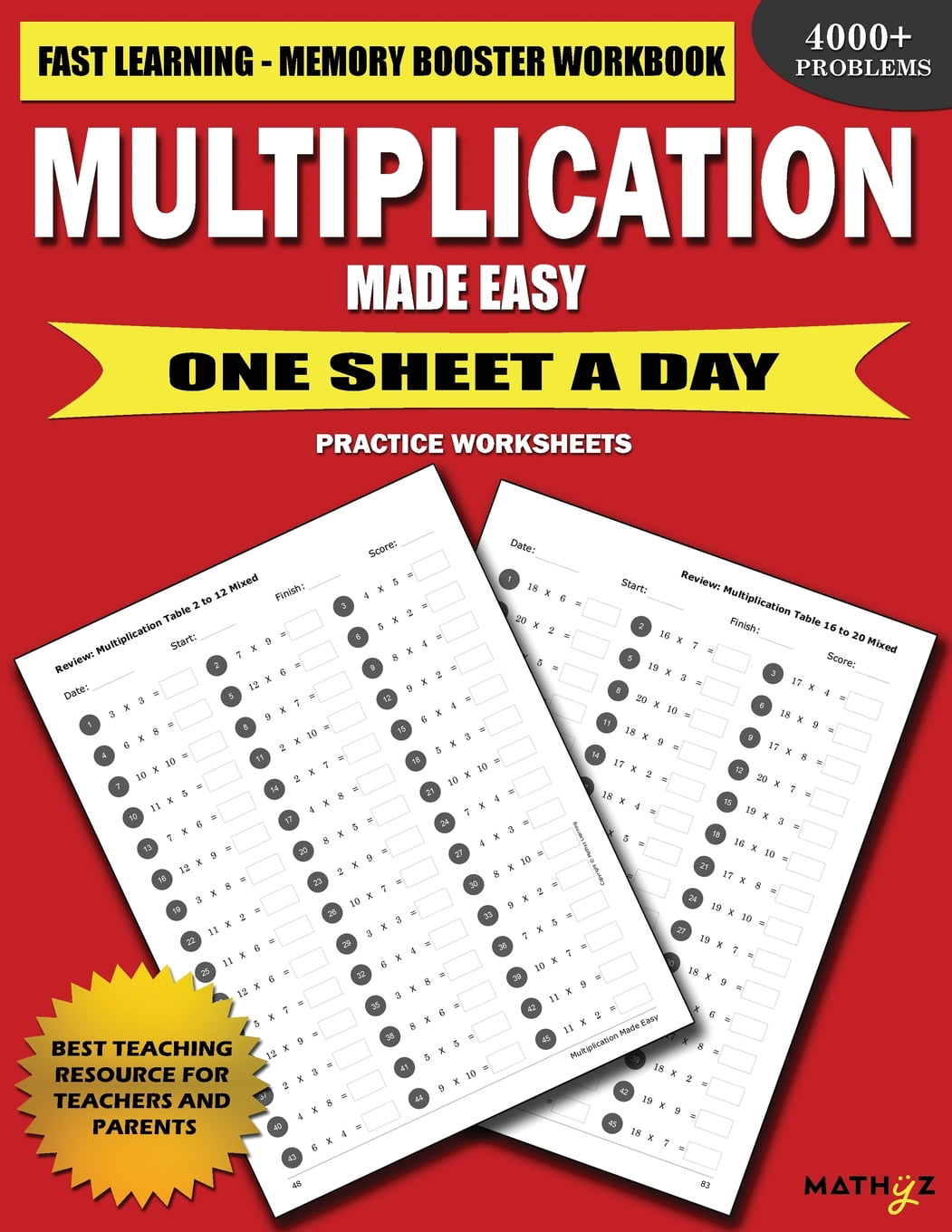 Multiplication & Division Math Practice Book Easy Learning School Level KS2 