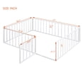thumbnail image 2 of Full Size Floor Bed for kids,Wood Montessori Bed Frame with Wood Slats, Fence Railings & Door,Playhouse Beds for Boys Girls, No Box Spring Needed,White, 2 of 9