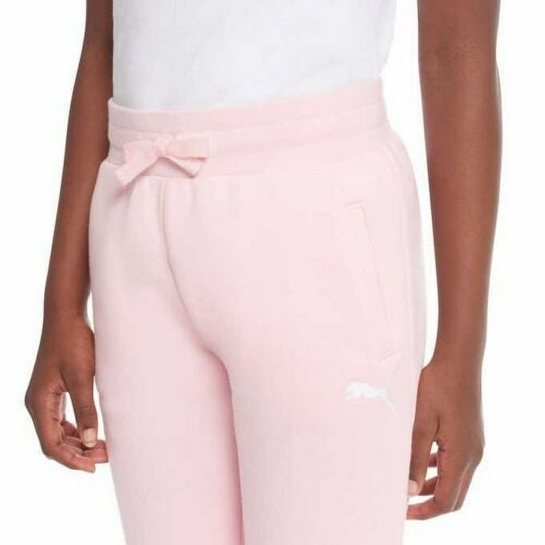 Puma Youth Girl s Fleece Lined Joggers Pants Light Pink Large 14 16