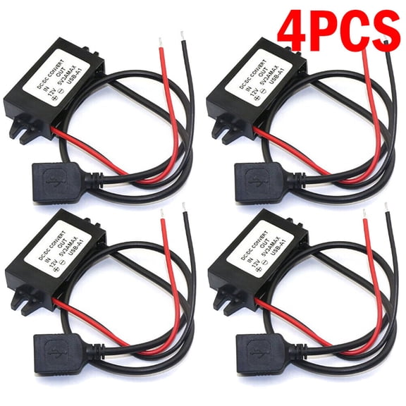 4PC DC-DC 12V To 5V Converter Step Down Module USB Output Power Adapter 3A 15W