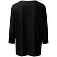 thumbnail image 5 of Hauts pour Femmes Manches 3/4 Imprimé Carnaval Décontracté Col Rond Manches Trois-Quarts T-shirt Ample Noir TG, 5 of 5