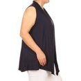 thumbnail image 4 of BNY Corner Women Plus Size Sleeveless Cardigan Open Front Casual Vest Cover Up Navy 3X 622 SD BNY Corner, 4 of 4
