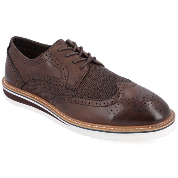 Vance Co. Mens Warrick Tru Comfort Foam Wingtip Lace-up Derby Dress Shoe