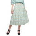 thumbnail image 1 of Moomaya Jupe en Coton avec Taille Élastique à Enfiler Jupe Évasée Imprimée Tenue d'Été, 1 of 5