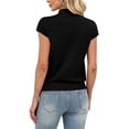 thumbnail image 5 of WIHOLL Womens Short Sleeve Sweater Mock Neck Summer Top Dressy Casual Basic Knit Pullover Shirt Black Tops, 5 of 8