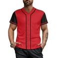 thumbnail image 2 of Red Baseball Jersey for Men Blank Baseball Jersey Button Down Shirts, 2 of 5