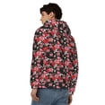 thumbnail image 4 of Uemuo Rose Flowers for Men's Fashion Full-zip Hoodies & Sweatshirts with Kangaroo Pocket, Zip-up Hooded Sweatshirt, Moisture Wicking & Breathable-Medium, 4 of 5