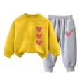 thumbnail image 4 of Qopobobo Baby Fall Outfits Toddler Baby Boy Outfits Long Sleeve Sweatshirt Tops Pants Set Cute Infant Fall Clothes 4T 5T(Gold, 4-5 Years), 4 of 4