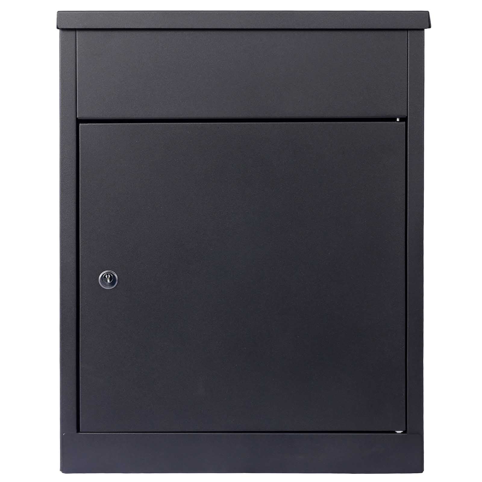 BARONAGE Package Delivery Boxes for Outside,Galvanized Steel Parcel Mailbox, Extra Large Mailbox, Wall Mounted Lockable Anti-Theft for Outdoor Porch,Curbside, Black