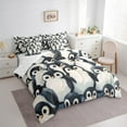 thumbnail image 3 of Manfei Cute Penguin Print Bedding Comforter Set 7 Pieces, Kawaii Cartoon Wildlife Full Bedding Set, Teen Boy Girl Kid Fitted Sheet Flat Sheet, Microfiber Bedroom Decor, 3 of 7