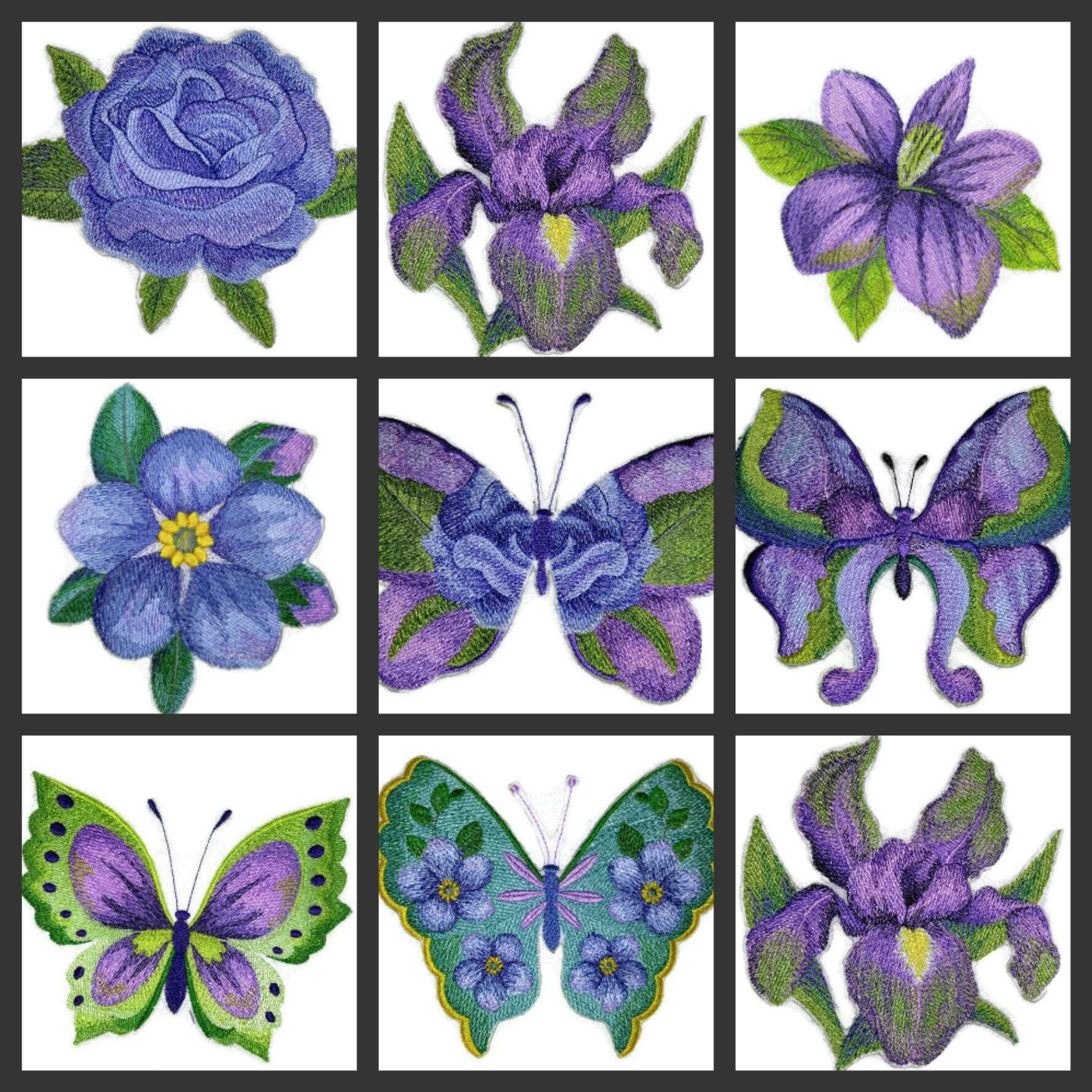 Custom and Unique Water Color Blooms and Butterflies [Watercolor Lady Slipper Butterfly] Embroidered Iron on/Sew patch [5.84" 4.89"]
