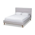 thumbnail image 2 of Baxton Studio Erlend Mid-Century Modern Greyish Beige Fabric Upholstered King Size Platform Bed, 2 of 9