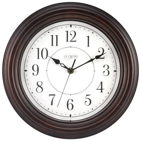 La Crosse Clock 404-2630W 12 Inch Evelyn Quartz Wall Clock with Silent