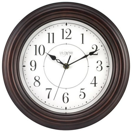 Orange 12 Inch Wall Clock - La Crosse Clock 404-2630W 12 Inch Evelyn Quartz Wall Clock with Silent Movement