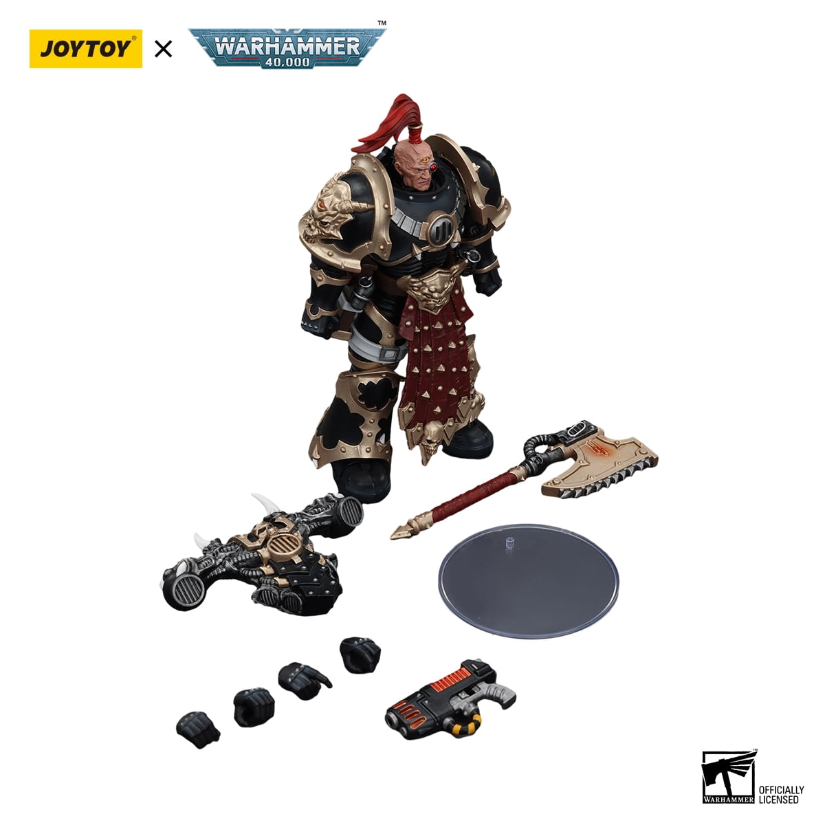 JOYTOY Warhammer 40K Chaos Space Marines Black Legion Chosen with Plasma Pistol and Power Axe Collection Model