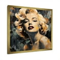 thumbnail image 2 of Designart "Vintage Marilyn Monroe in Yellow and Beige III" Fashion Framed Wall Art Decor - Glam Beige Woman Pop Art Entryway Framed Wall Art, 2 of 6