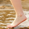 thumbnail image 3 of TINGN Anklets for Women Initial Anklet 2pcs Layered Letter Daisy Sunflower Anklets, 3 of 5