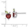 thumbnail image 3 of Auriga Sterling Silver Rhodium-plated Garnet and Peridot Apple Stud Earrings for Women, 3 of 5