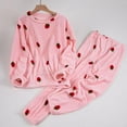 thumbnail image 6 of Womens Pajama Sets Cute Strawberry Long Sleeve Pjs with Jogger Pants 2 Piece Soft Plush Sleepwear Lounge Sets for Young Women, 6 of 6