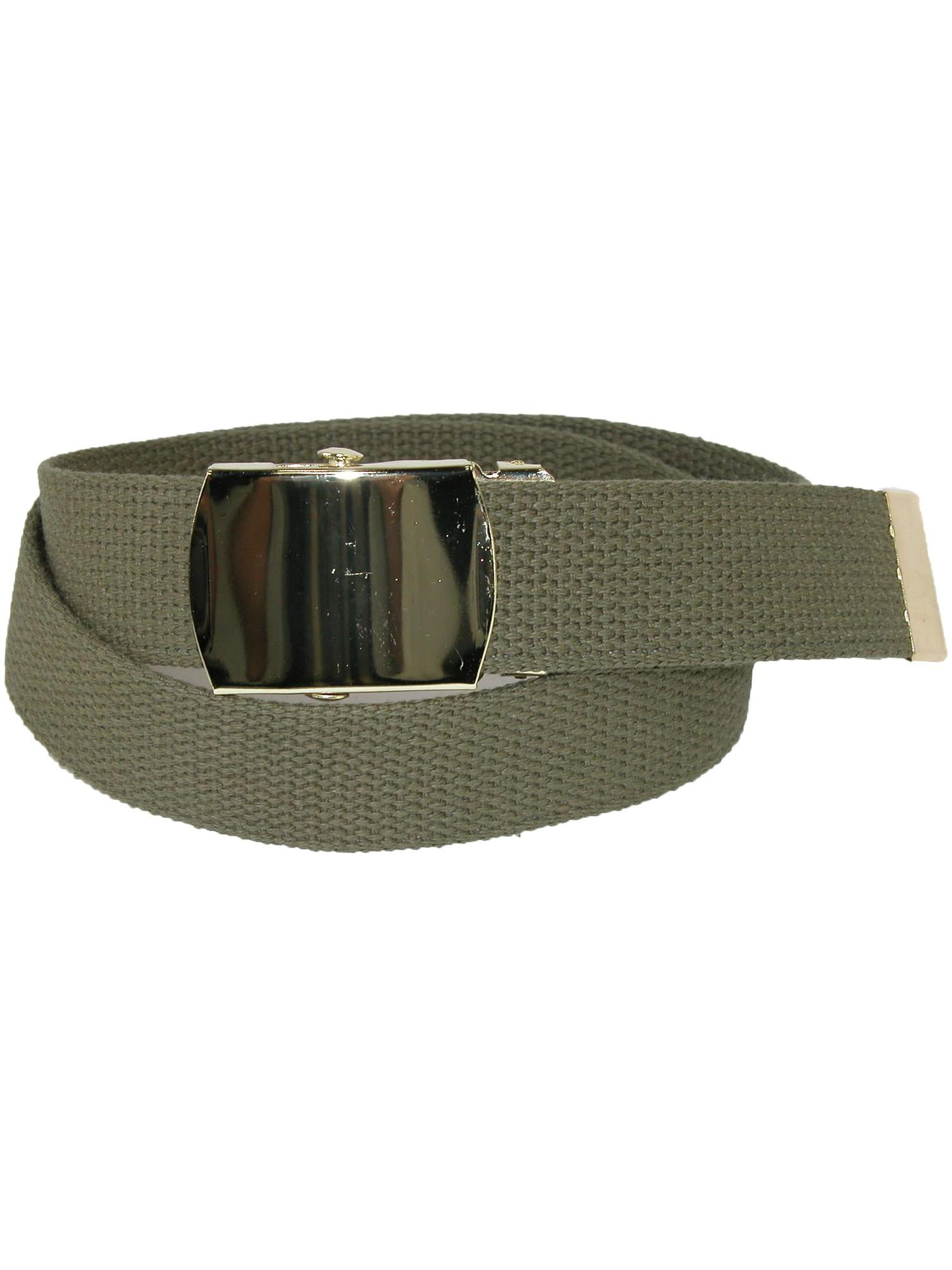 2 Belts Canvas Cotton Vintage Military Web Metal Buckle USMC Marine Khaki Jean 
