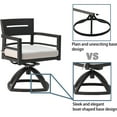 thumbnail image 4 of 5 Patio Furniture Dining - Aluminum, 4 Swivel Rockers & 40" Square Table Fabric Ember Black Outdoor In Aluminum Rockers, Table, Cushions, Charm, 4 of 5