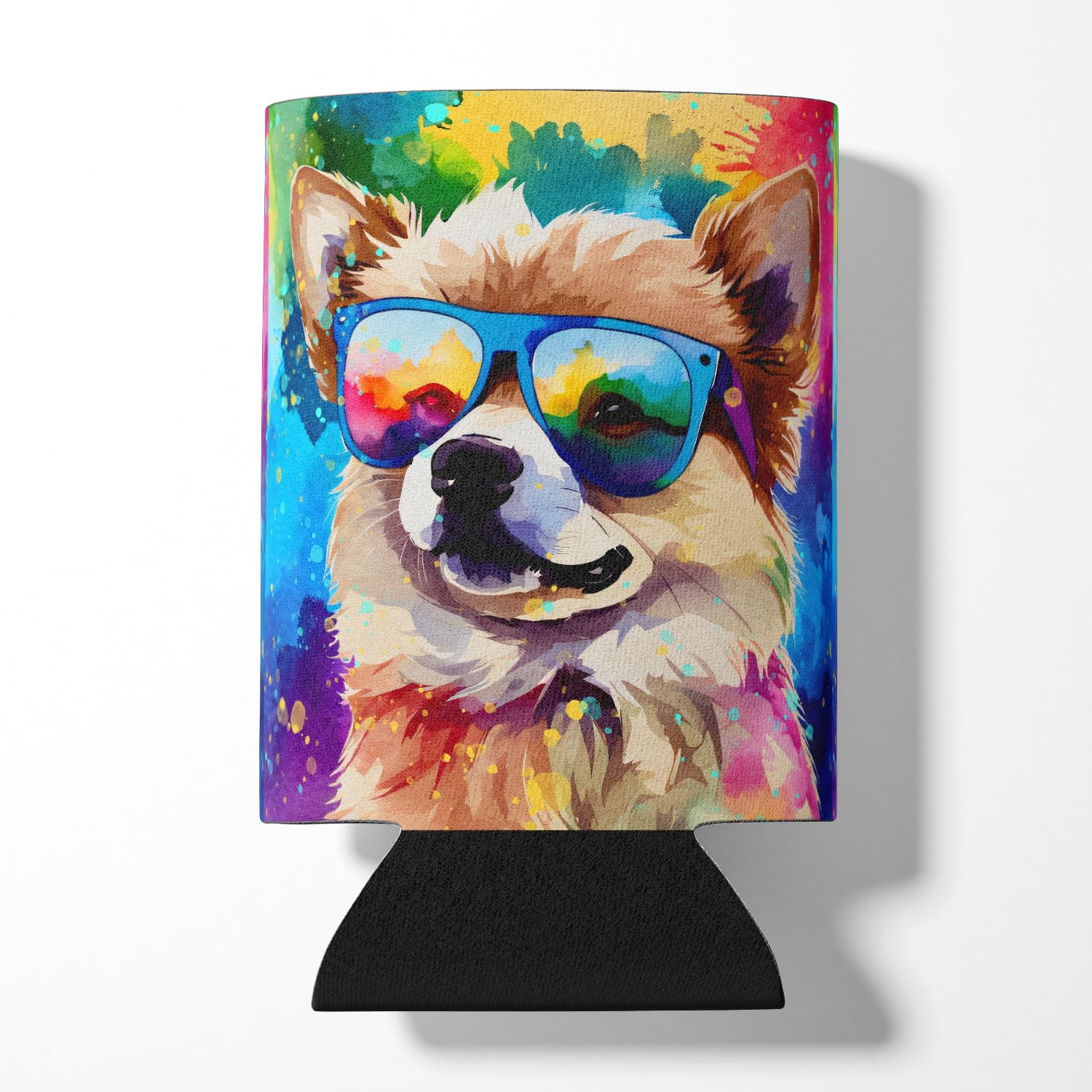Golden Retriever Hippie Dawg Can or Bottle Hugger 3 in x 5 in