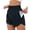 Black, variant on Joernso Women Wide Leg Sport Shorts Elastic High Waist Pockets Running Shorts Solid Color Fake Two Pieces Gym Shorts