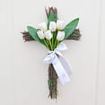 thumbnail image 4 of Xecvkr Artificial Tulip Easter Wreath Door Hanging Spring Summer Arrivals Floral Home Decor Festive Plastic Indoor Outdoor 1 Piece White, 4 of 6